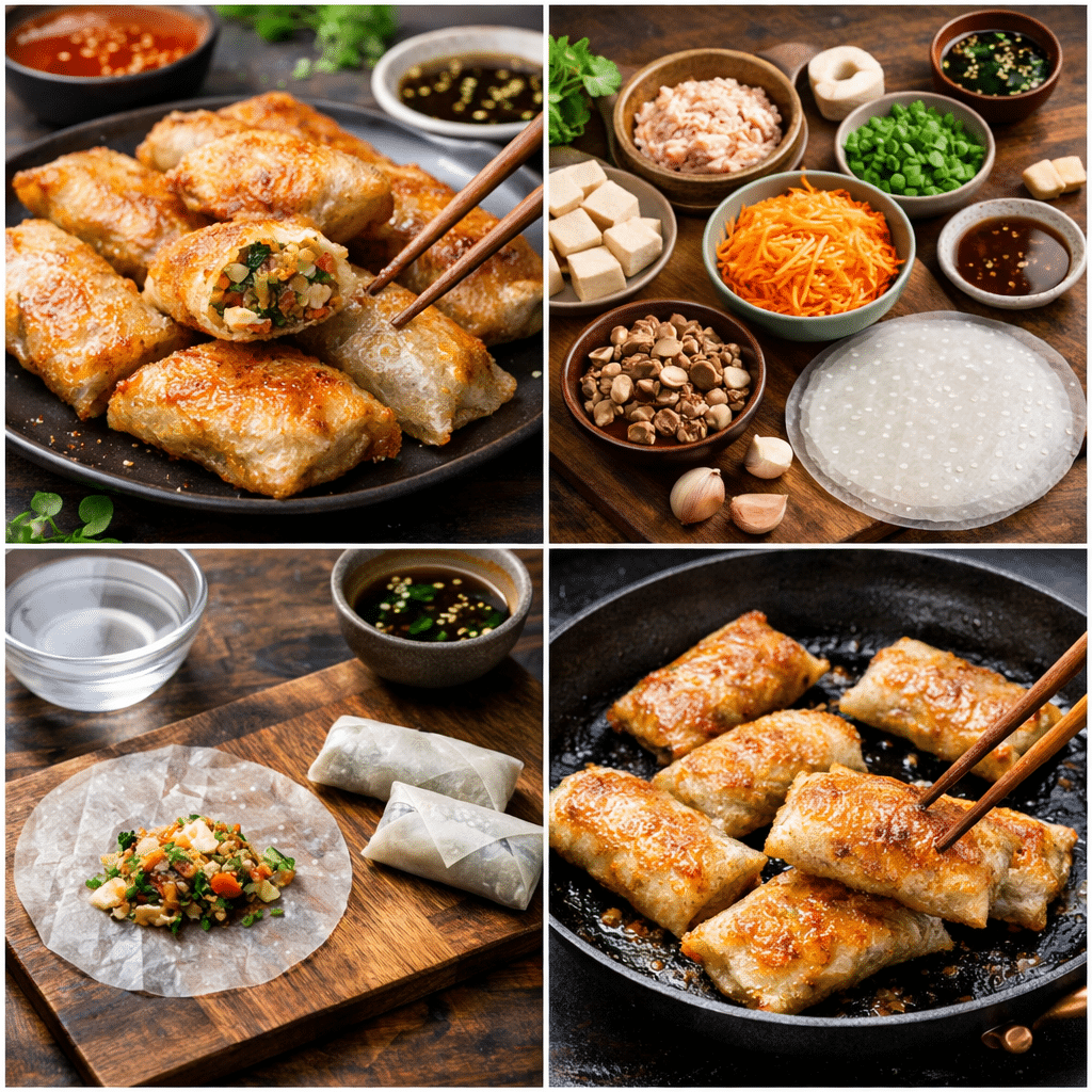 Crispy Rice Paper Dumplings step by step
