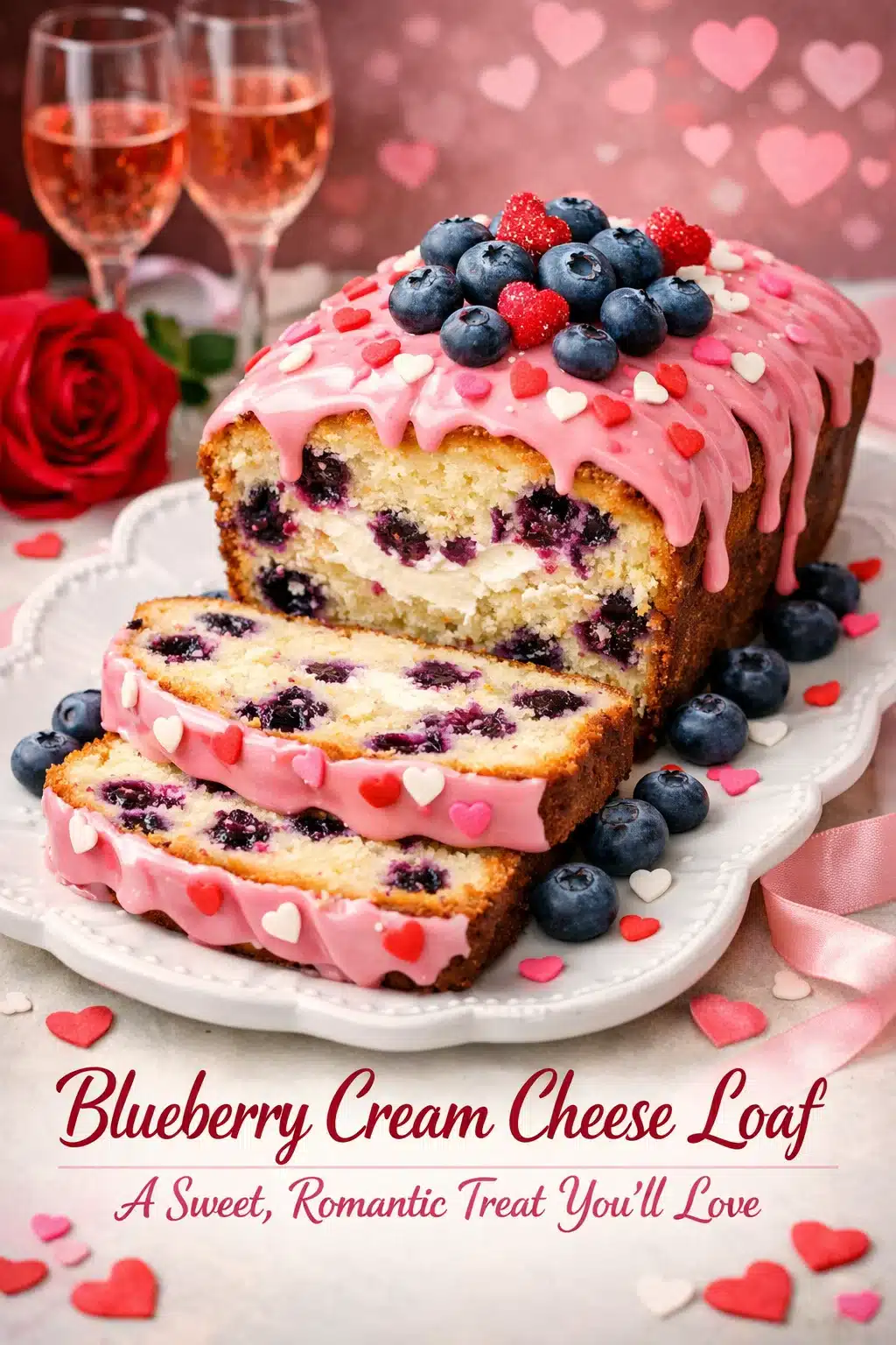 Valentine’s Day Dessert: Blueberry Cream Cheese Loaf – A Sweet, Romantic Treat You’ll Love