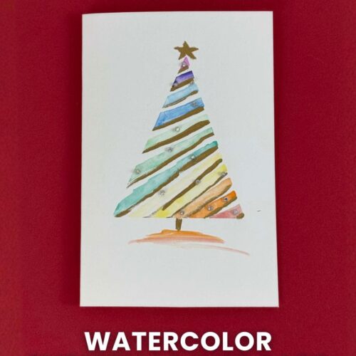 Easy DIY Gift Card for Christmas Using Watercolor