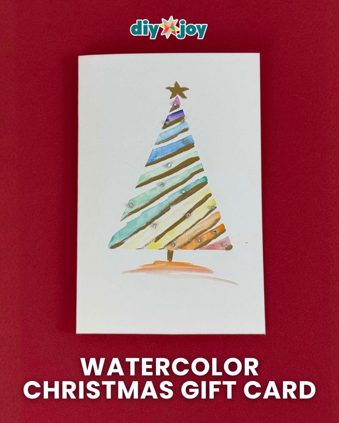 Easy DIY Watercolor Christmas Gift Card