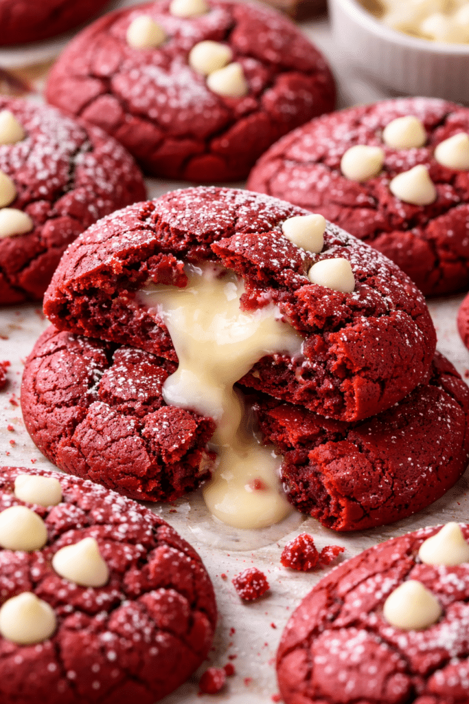 Red Velvet Lava Cookies (Molten Cream Cheese Center)