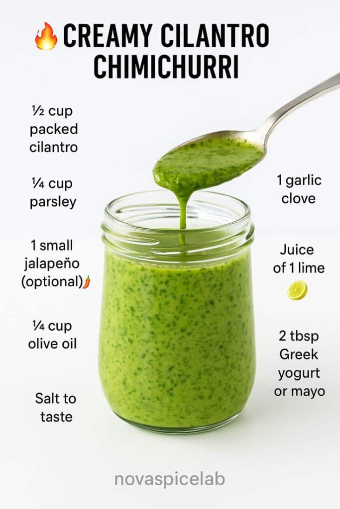 Creamy Cilantro Chimichurri – Herbaceous, Zesty & Totally Addictive! 🌿🔥