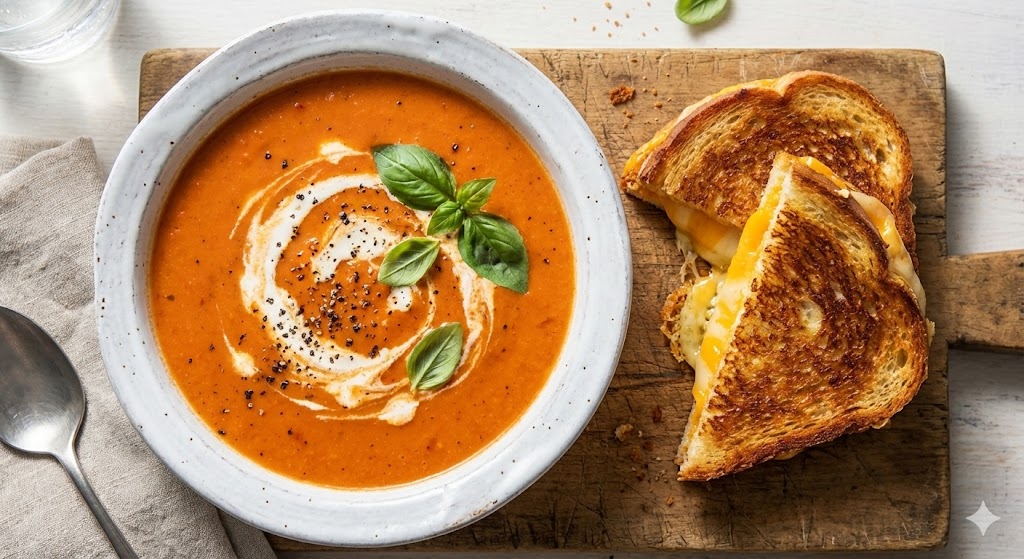 Home 63 The Masterclass: Roasted Creamy Tomato Basil Soup