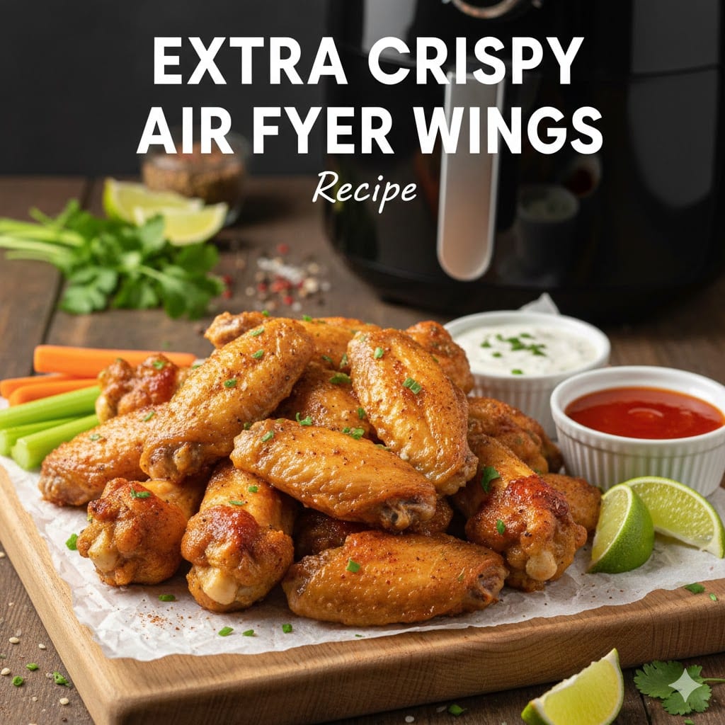 Extra Crispy Air Fryer Wings (The Baking Powder Secret)
