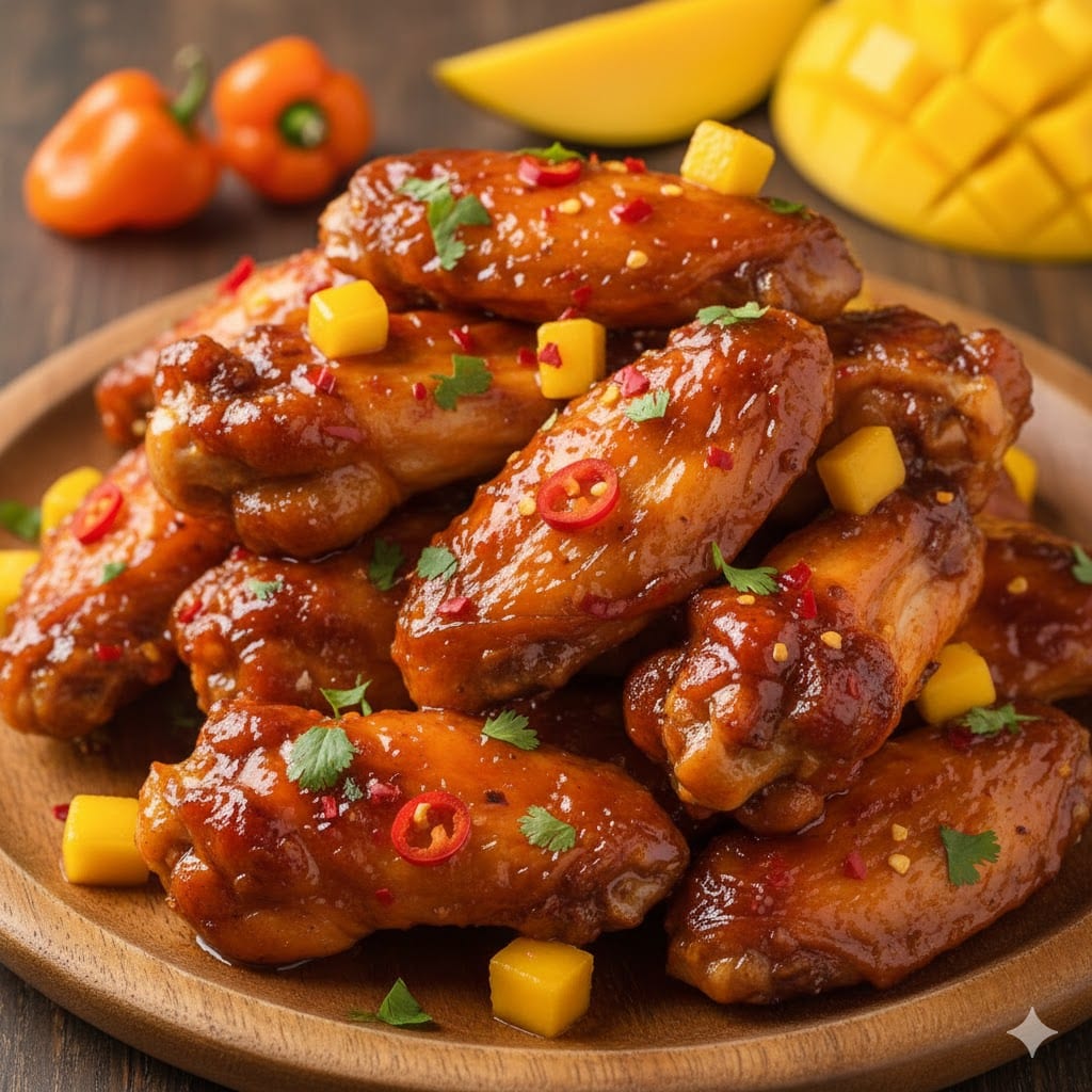 Sticky Mango Habanero Wings