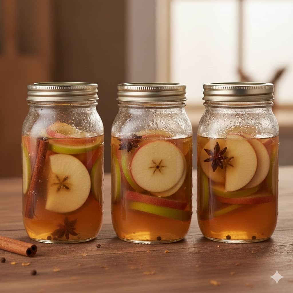 Serving a bowl of warm boiled apples for digestive health.