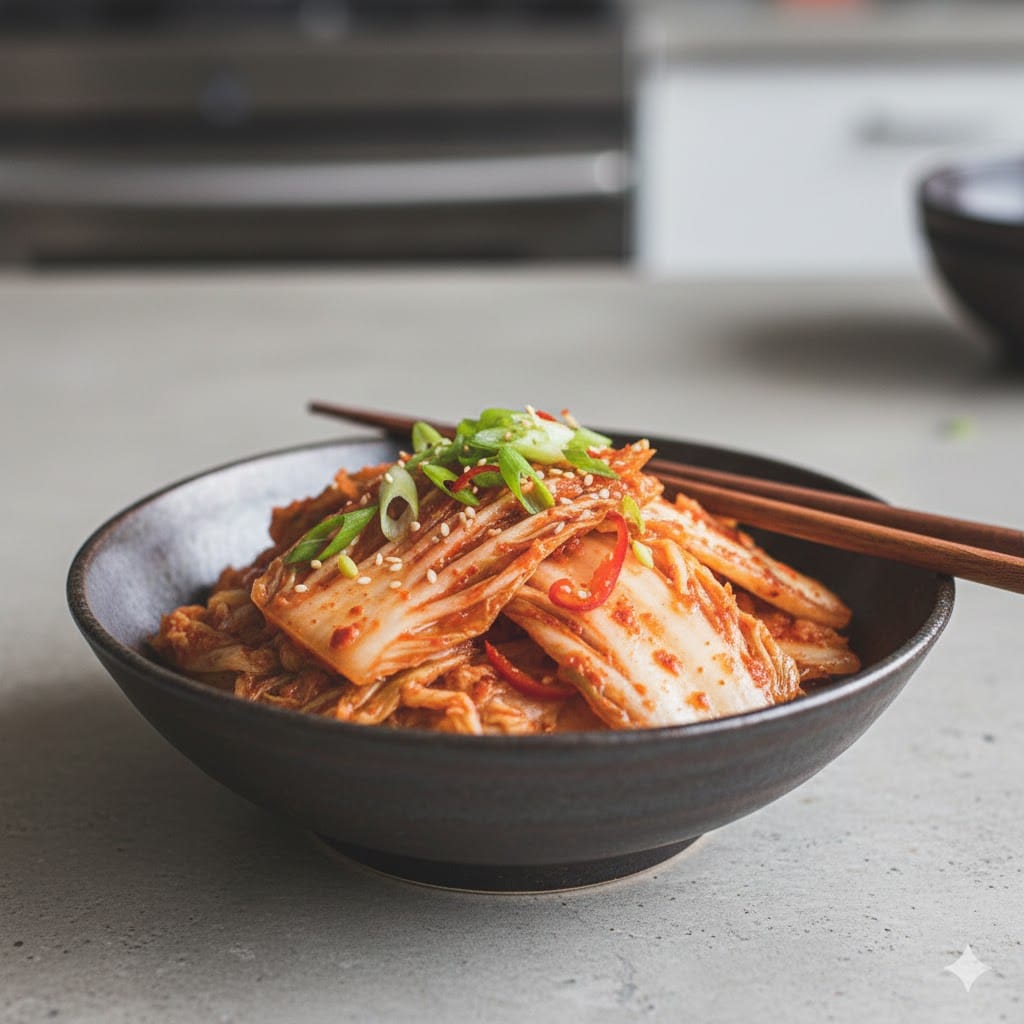 A serving of authentic small batch homemade kimchi.