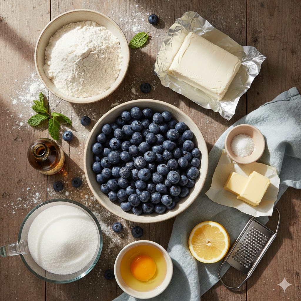Blueberry Cream Cheese Loaf  ingredients