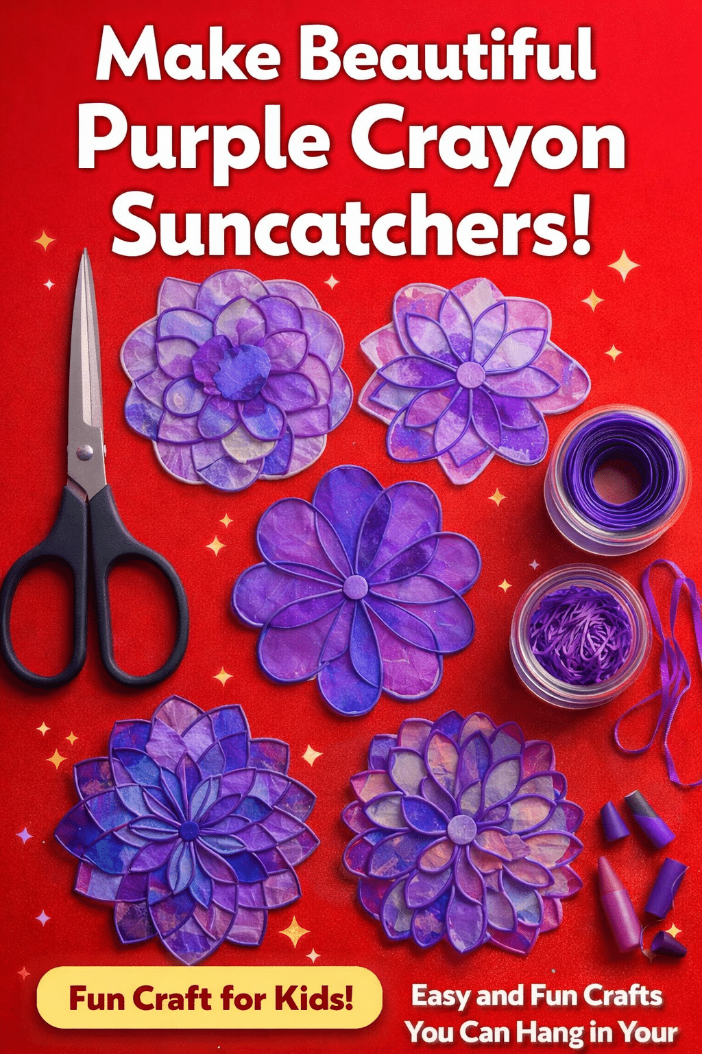 Purple Crayon Suncatchers – A Colorful DIY Window Craft