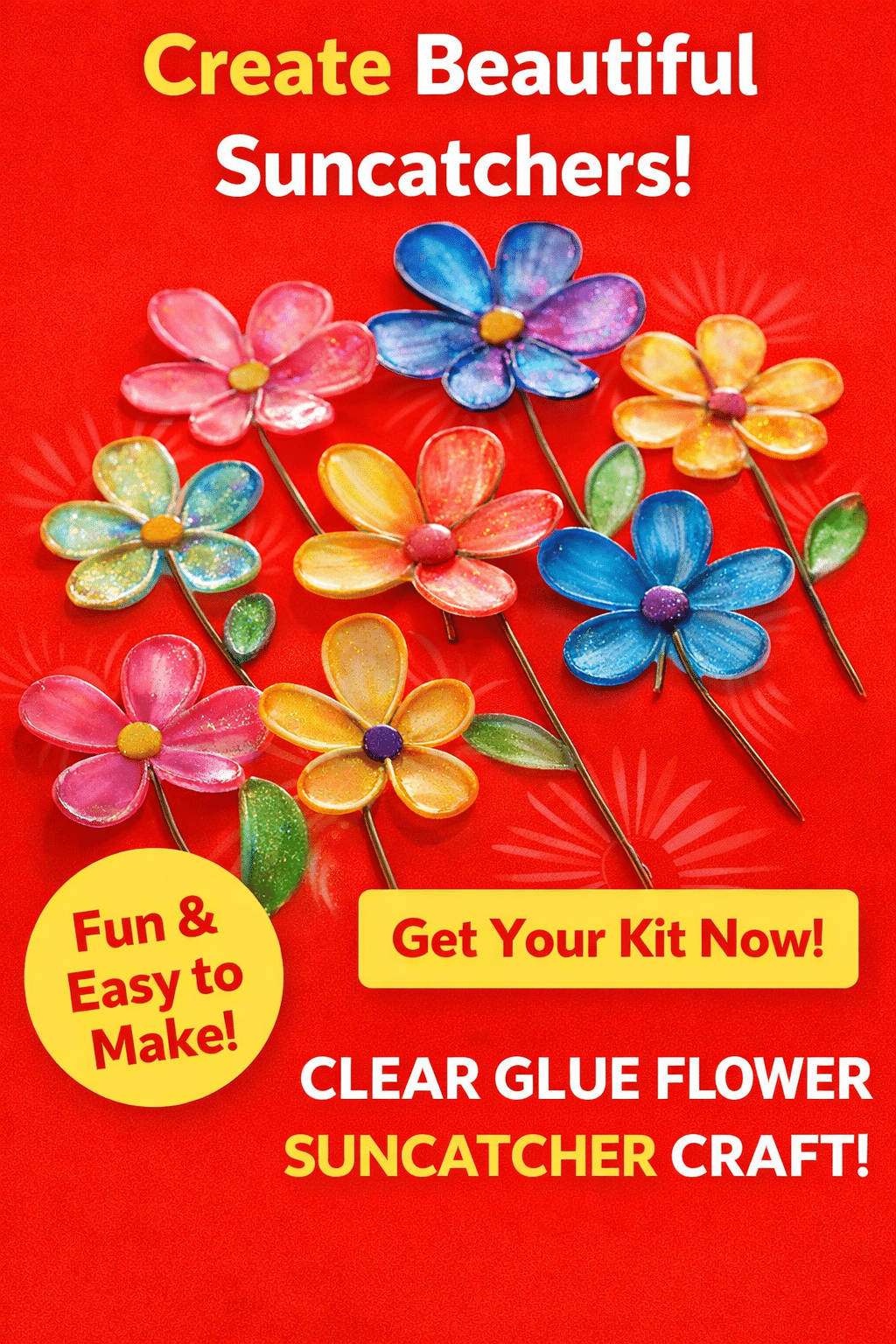 Clear Glue Flower Suncatchers: A Fun & Creative DIY Window Craft for Kids