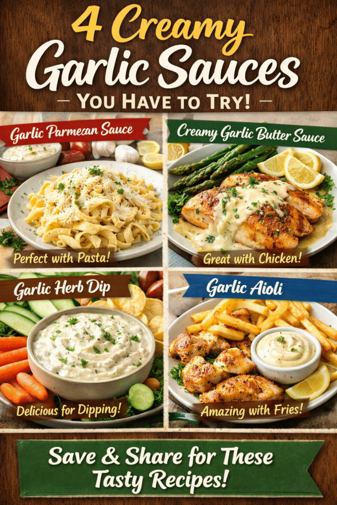 4 Creamy Garlic Sauces You Have to Try!