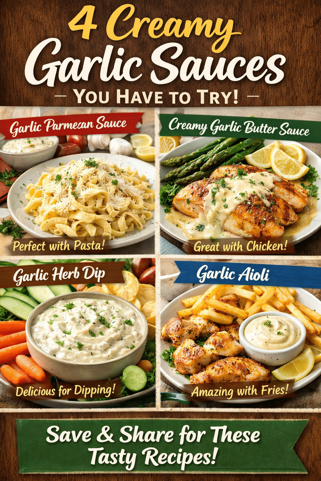 4 Creamy Garlic Sauces You Have to Try!