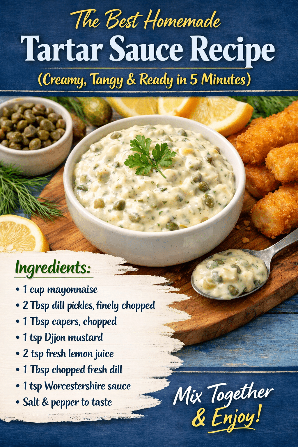 The Best Homemade Tartar Sauce Recipe (Creamy, Tangy & Ready in 5 Minutes)