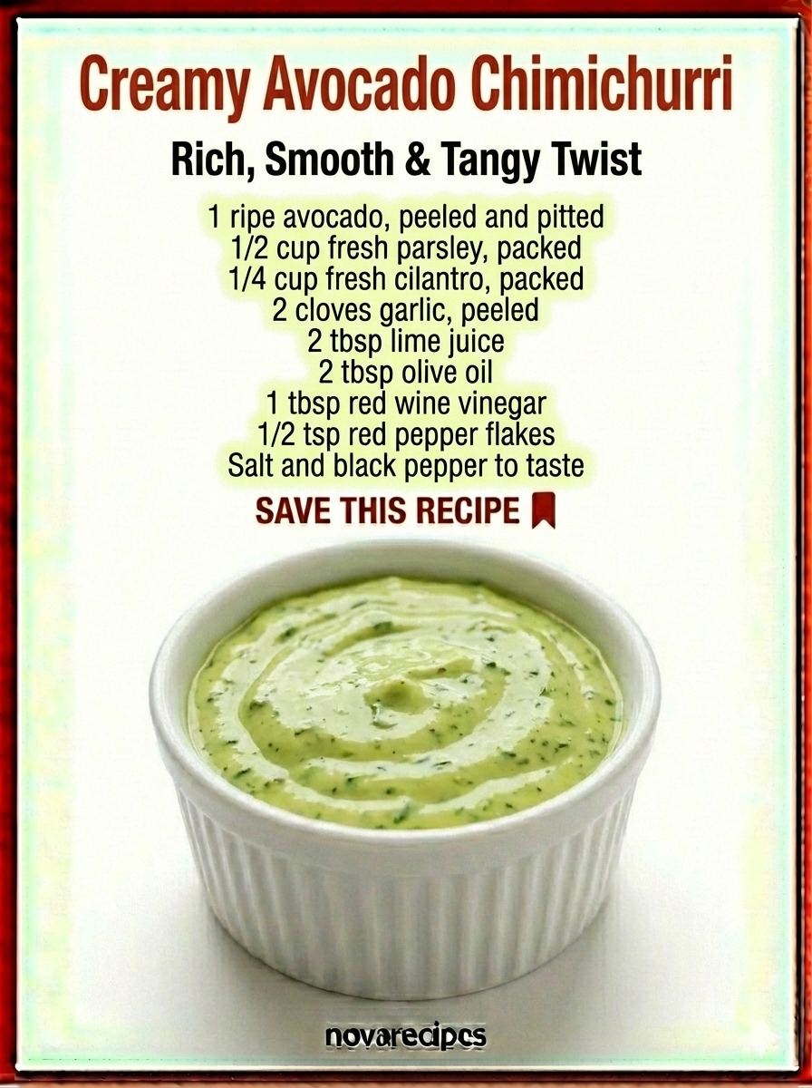 Creamy Avocado Chimichurri Sauce (Guacamole Meets Chimichurri) – The Ultimate Green Sauce for Tacos, Bowls & More