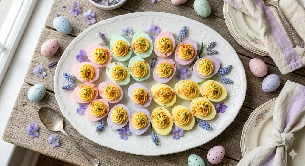 The Best Easter Deviled Eggs Recipe (Classic, Creamy & Crowd-Pleasing!) 4 Pastel Easter Eggs