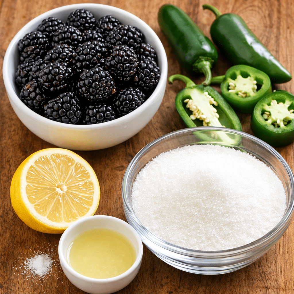 Blackberry Jalapeño Quick Jam ingredients