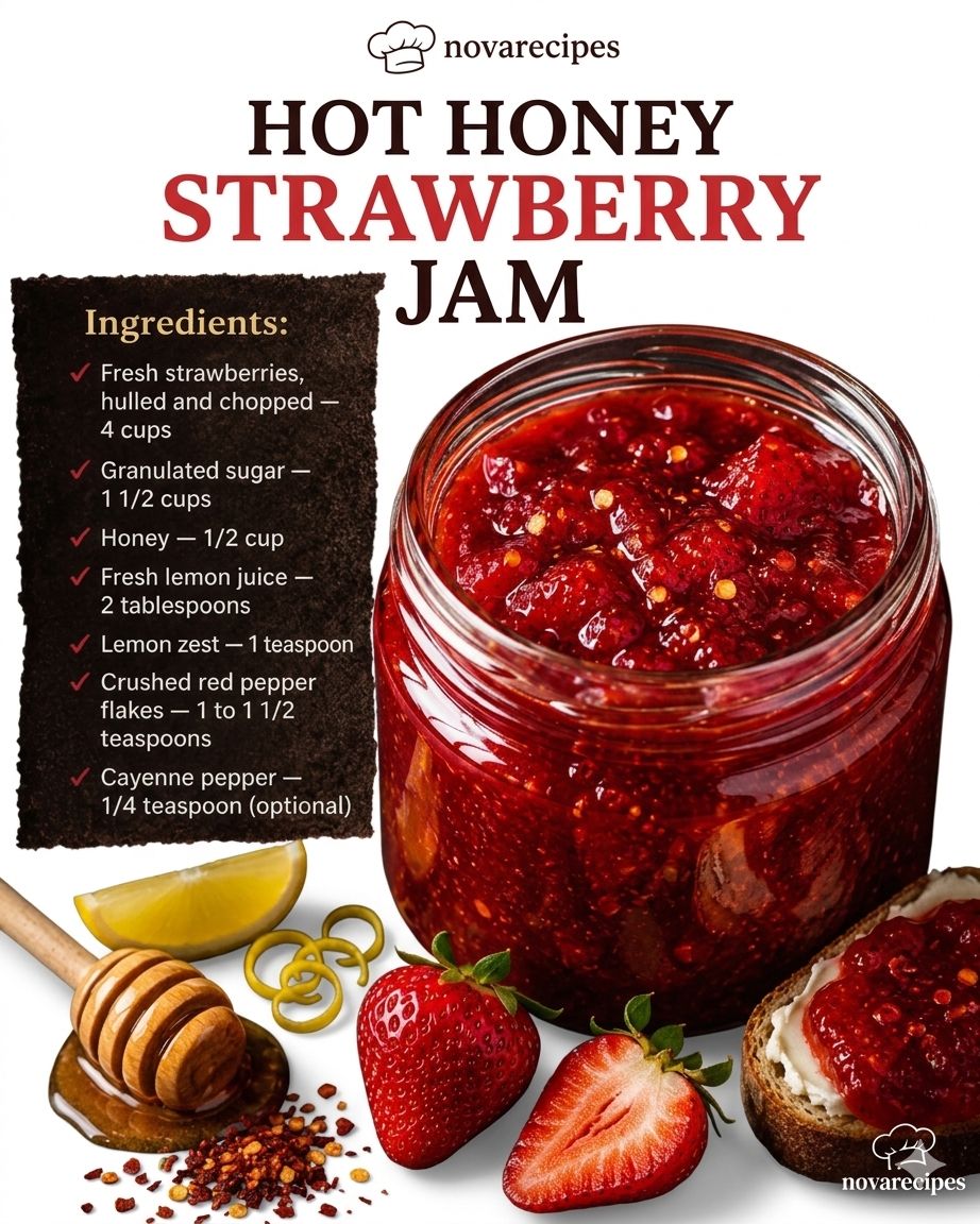 Hot Honey Strawberry Jam: Deep Ruby, Dangerous Heat